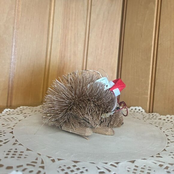 Rustic Woodland Animal Anthropomorphic Ornaments Santa Hat Glasses Fox Mouse - Picture 6 of 13